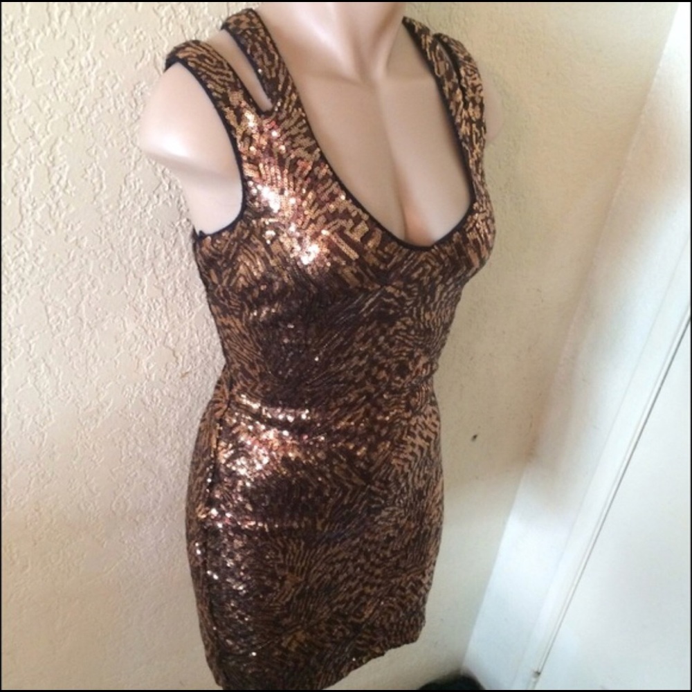 Bebe Sequin Bodycon Dress